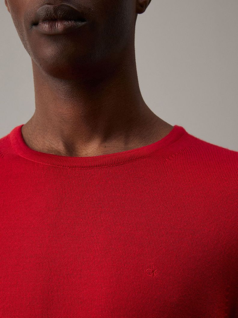 Sweater Merino Rws Crew Neck Sweater Rojo Calvin Klein-3