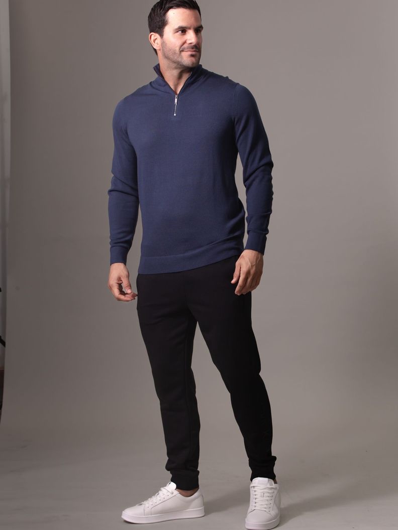 Sweater Merino Rws Quarter Zip Azul Calvin Klein-1