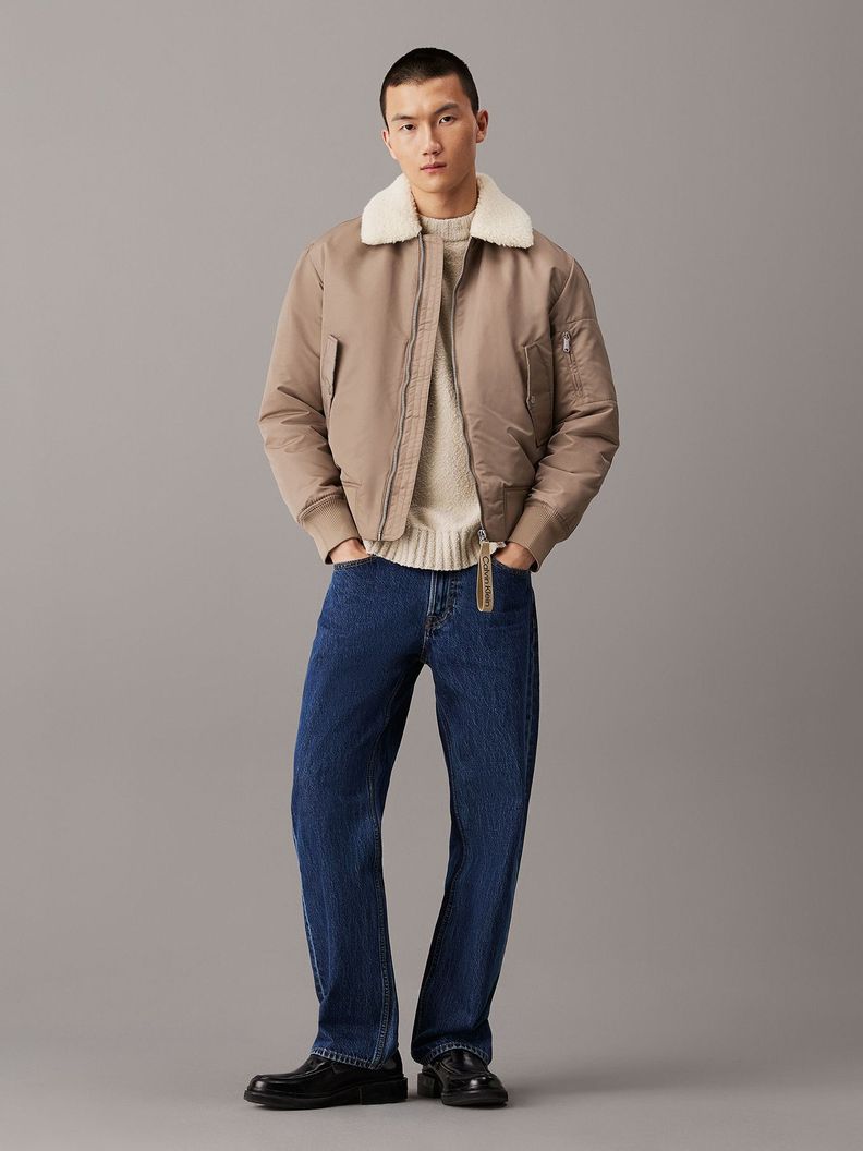 Chaqueta Aviator Sherpa Beige Calvin Klein-1