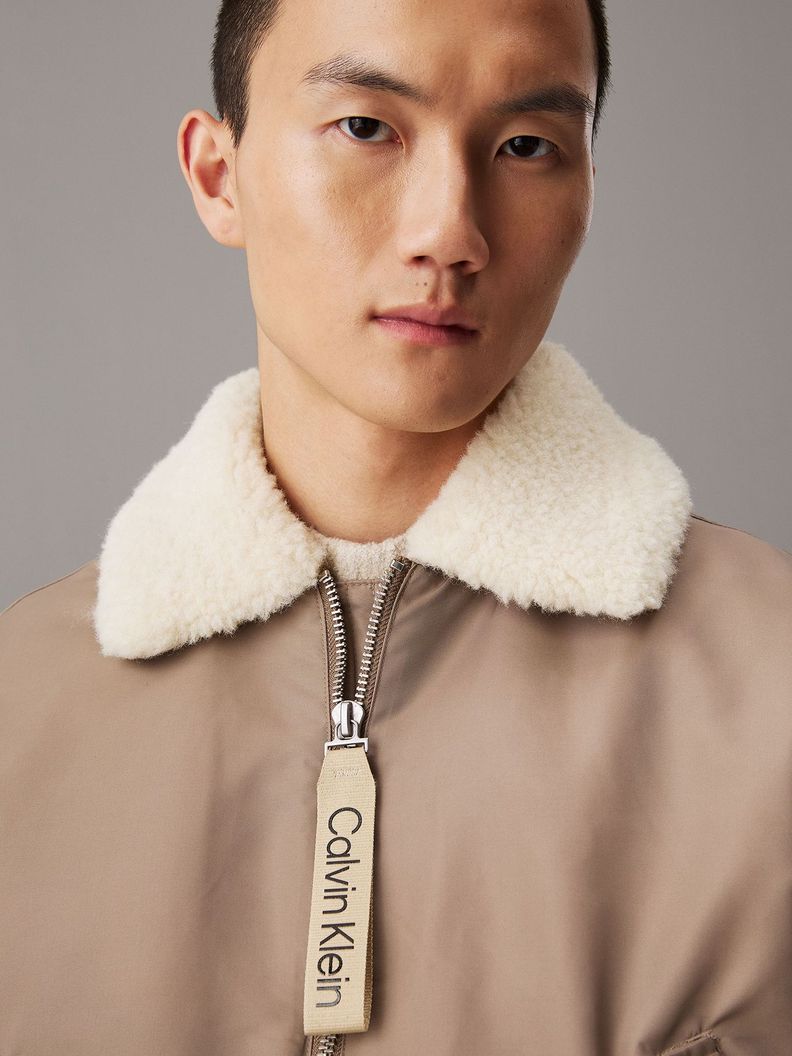 Chaqueta Aviator Sherpa Beige Calvin Klein-3