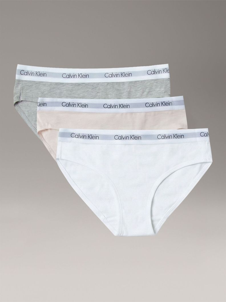 Pack 3 Calzones Bikini De Nina Multicolor Calvin Klein Surtido S