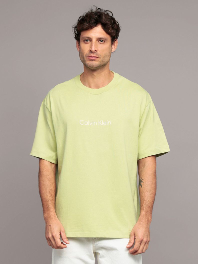 Polera Relaxed con Logo Verde Calvin Klein S