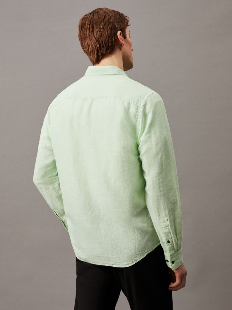 Camisa Linen Cotton Regular Verde Calvin Klein-2