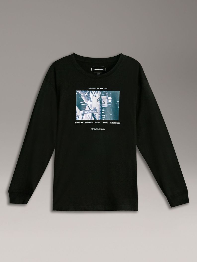 Polera Nino City Photo Graphic Negro Calvin Klein