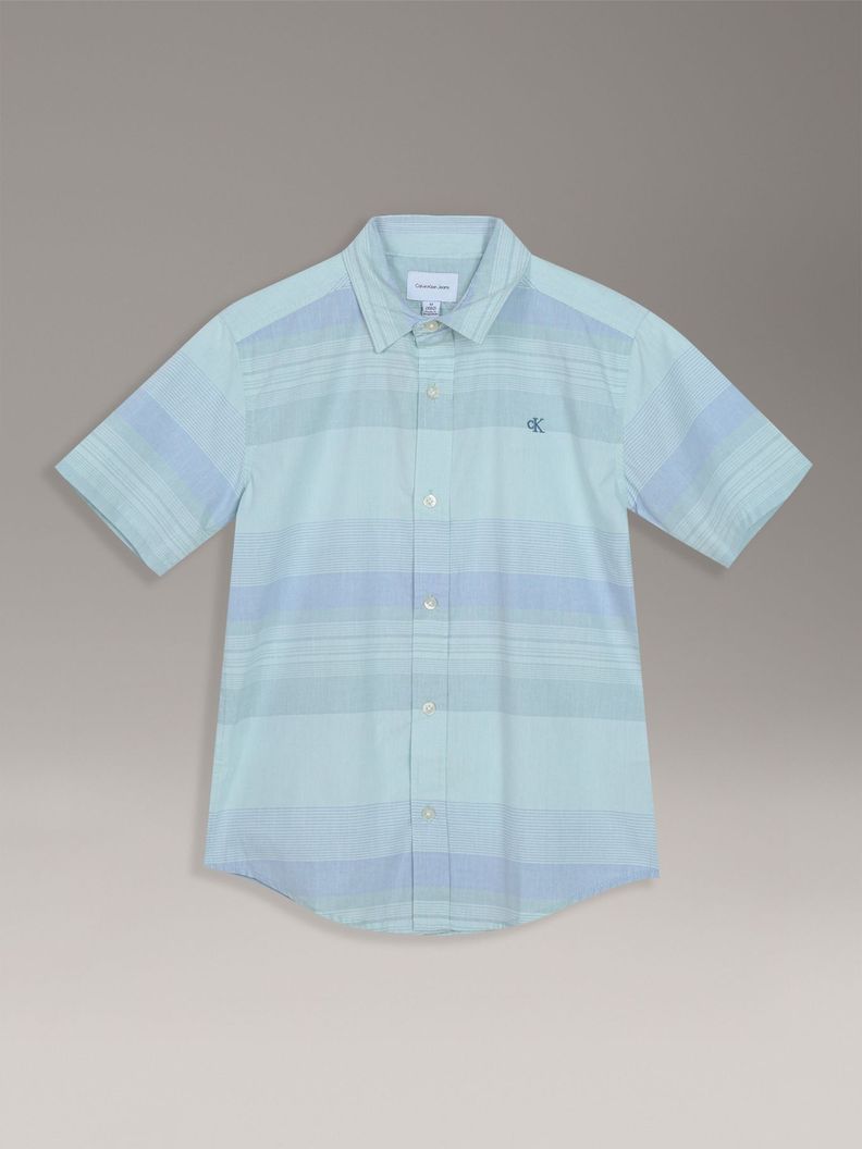 Camisa Nino Elemental Stripe Celeste Calvin Klein S