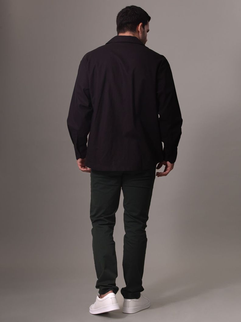 Camisa de lino mangas largas Negro Calvin Klein-2