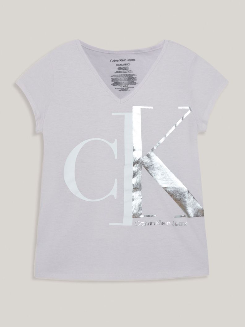 Polera Niña Split Monogram Blanco Calvin Klein-0