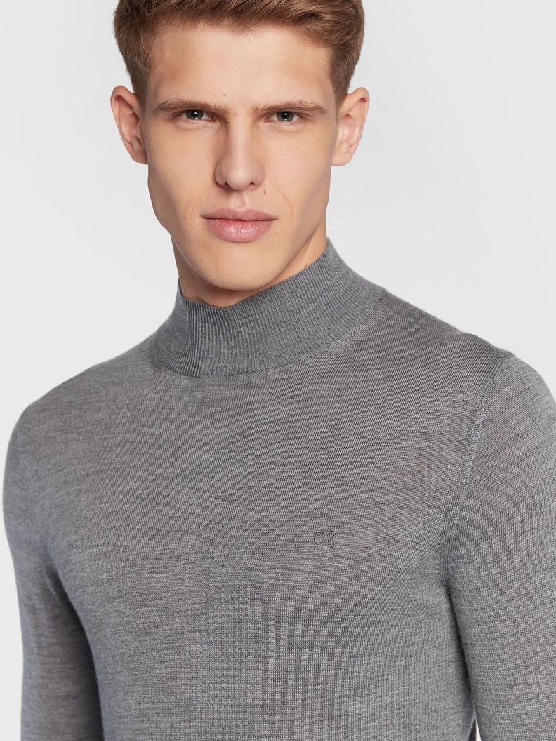 Sweater Cuello Alto Merino Mock Gris P4A Calvin Klein-3