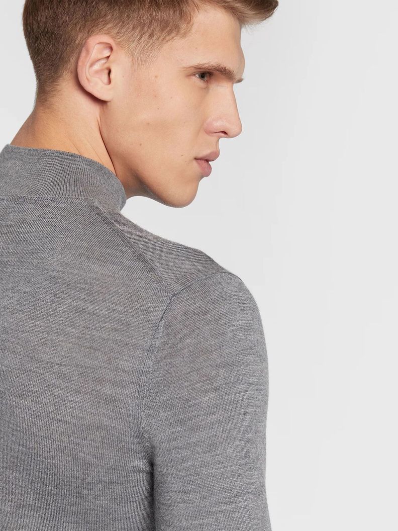 Sweater Cuello Alto Merino Mock Gris P4A Calvin Klein-4