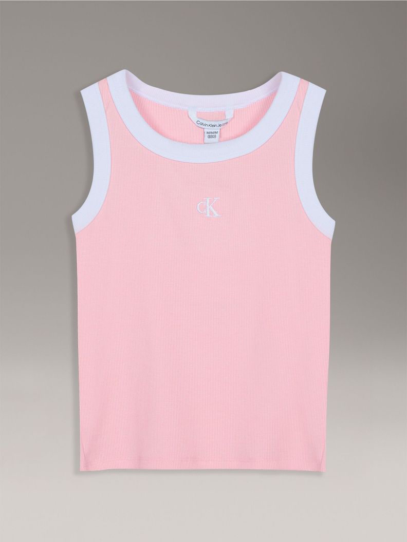 Polera Contraste Acanalada Rosado Nina Calvin Klein S