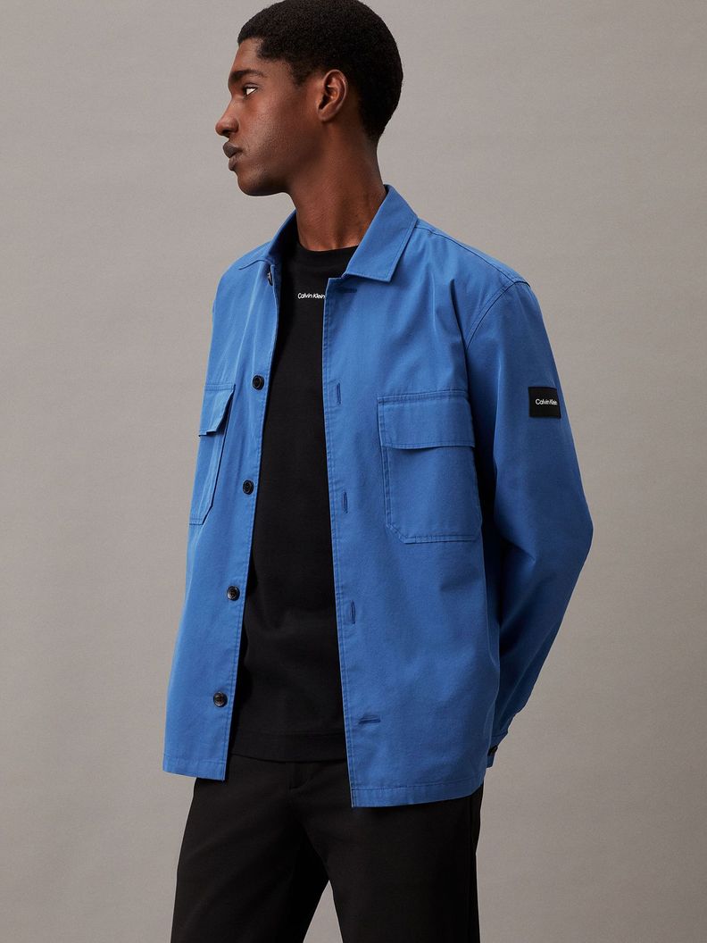 Camisa Cotton Nylon Overshirt Azul Calvin Klein-0
