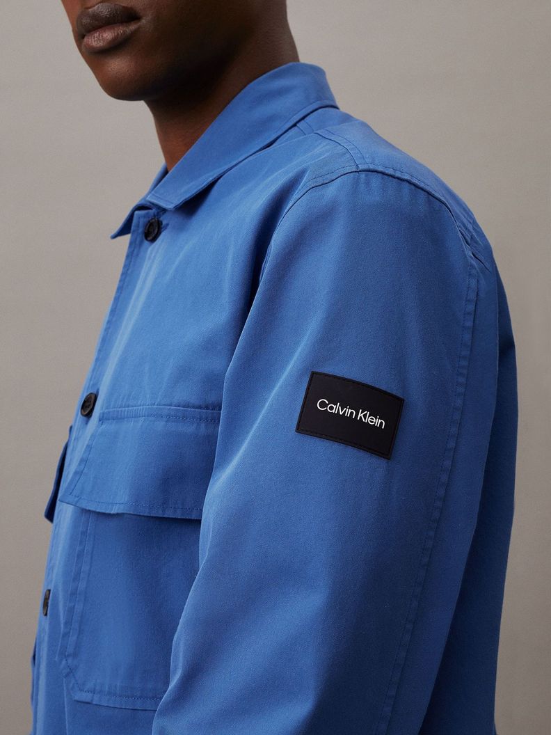 Camisa Cotton Nylon Overshirt Azul Calvin Klein-4