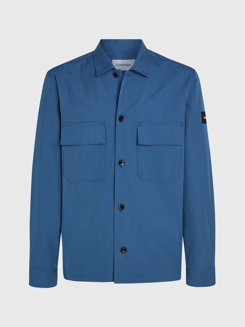 Camisa Cotton Nylon Overshirt Azul Calvin Klein-5