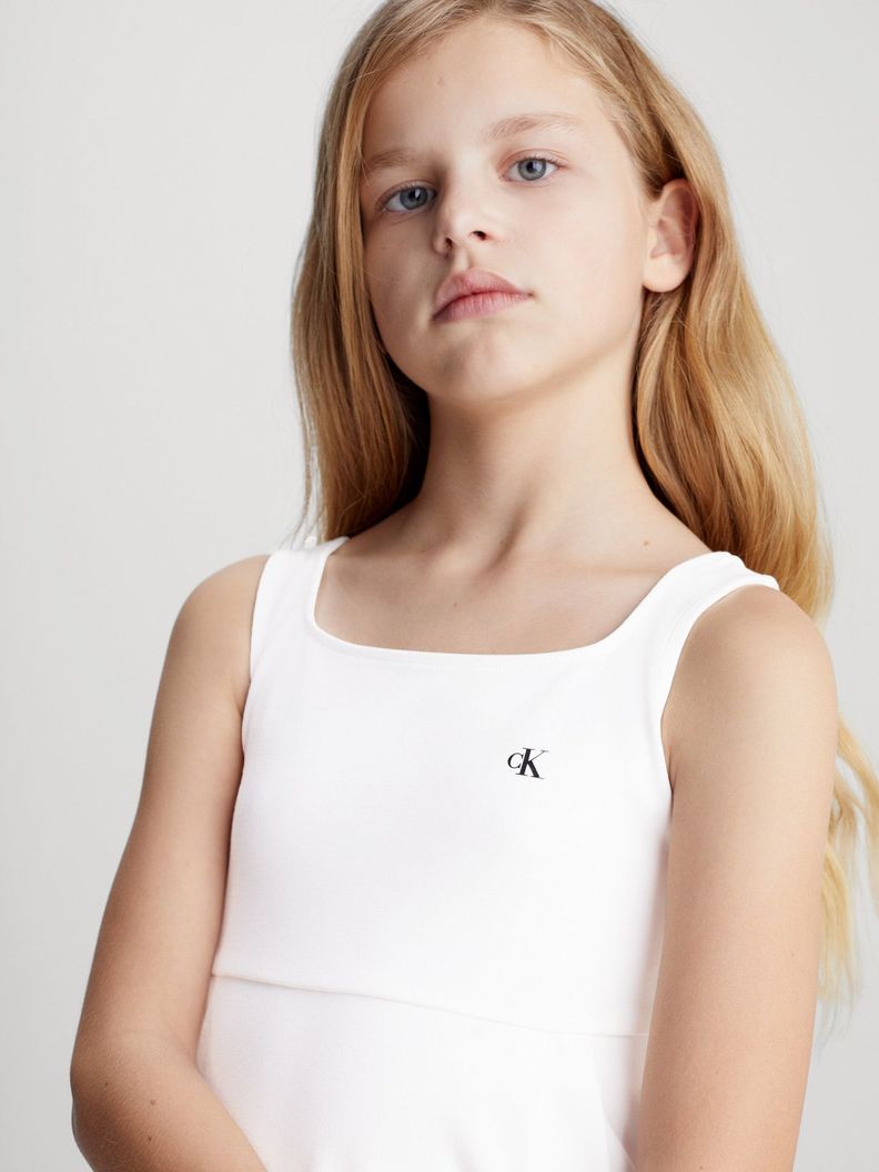 Vestido Niña Back Logo Tape Blanco Calvin Klein-2