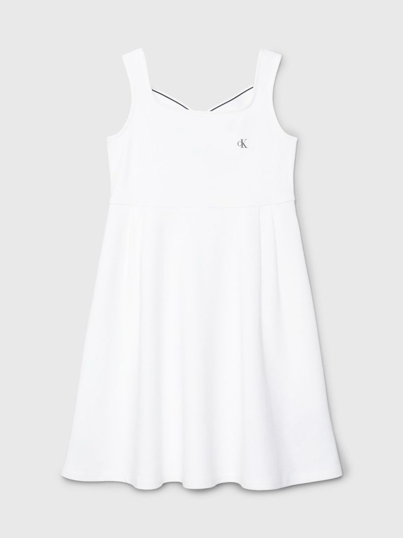 Vestido Niña Back Logo Tape Blanco Calvin Klein-4
