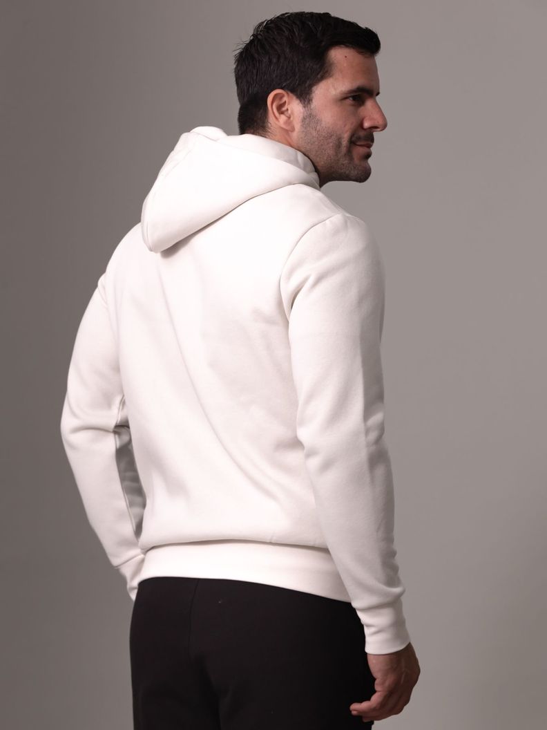 Polerón con Gorro Horizontal Logo Blanco Calvin Klein-3