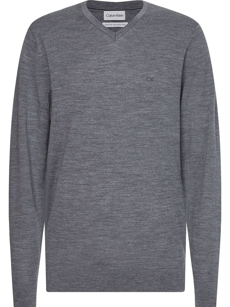 Suéter Wool Vneck  Gris Calvin Klein-0