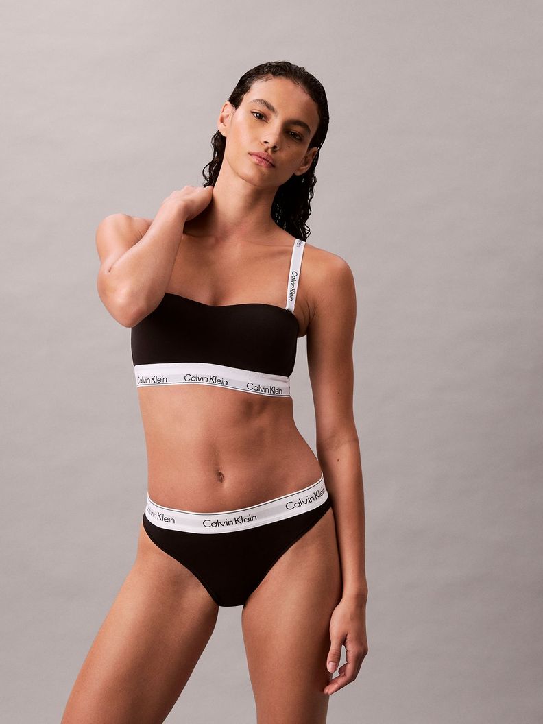 Bralette Sin Tirante Ic Cotton Modal Negro Calvin Klein S