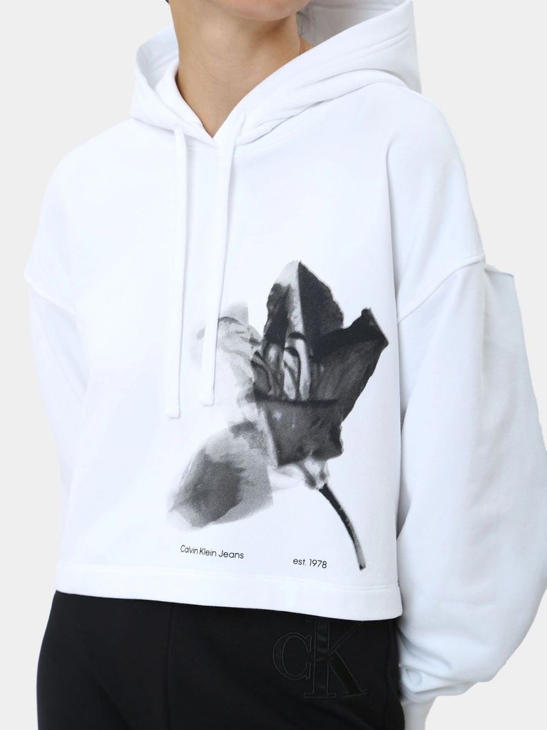 Polerón con Gorro Flower Graphic Blanco Calvin Klein-4