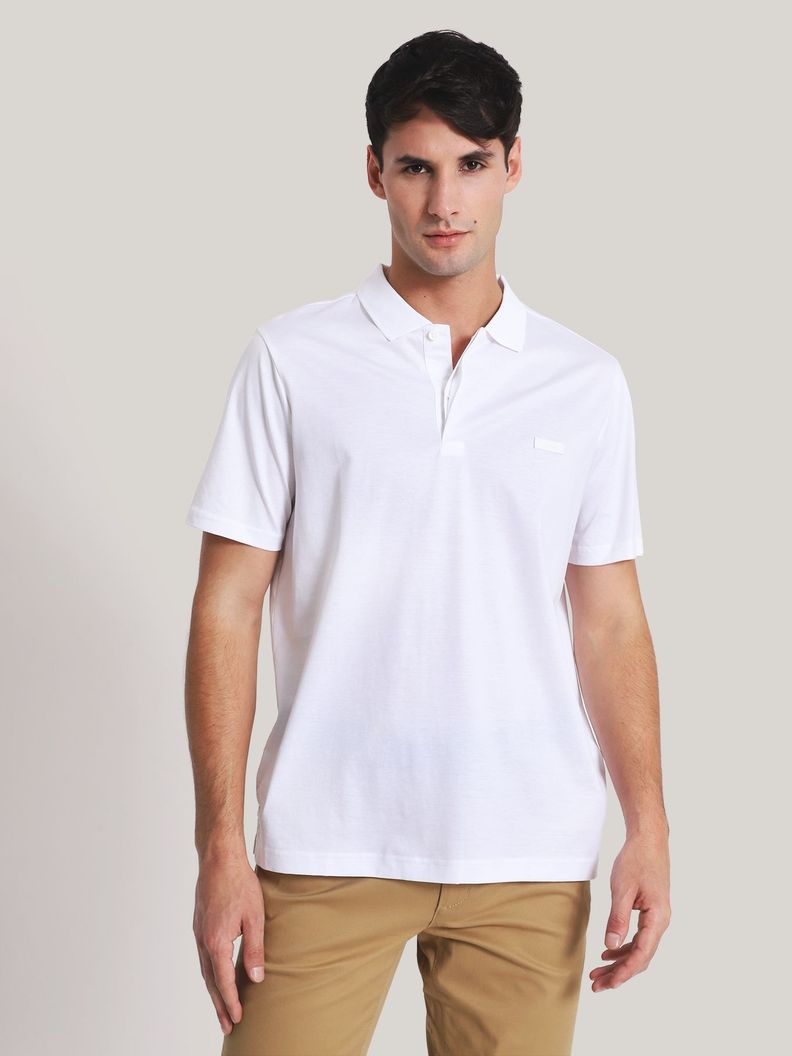 Polo Mercerized Cotton Blanco Calvin Klein-0