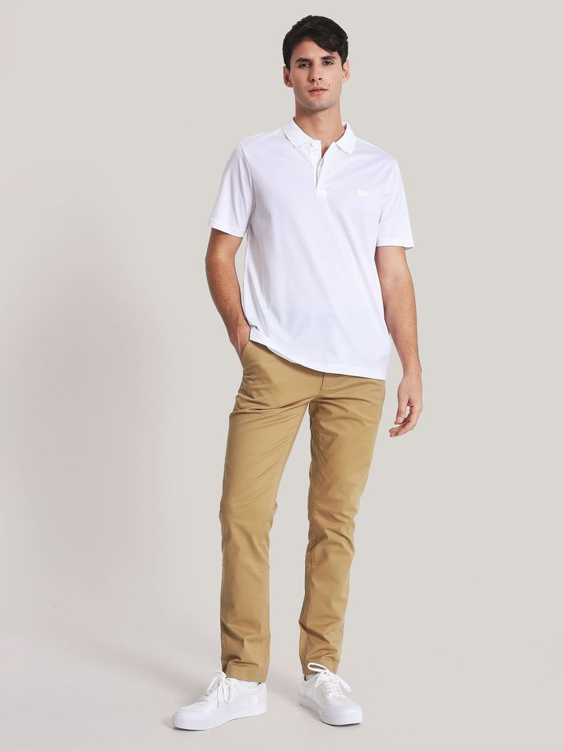 Polo Mercerized Cotton Blanco Calvin Klein-1