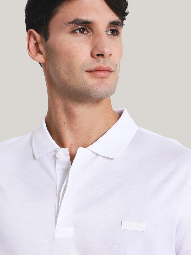Polo Mercerized Cotton Blanco Calvin Klein-3
