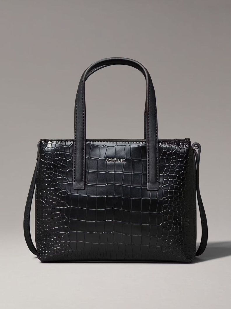 Cartera Mini Tote Croco Negro Calvin Klein-0