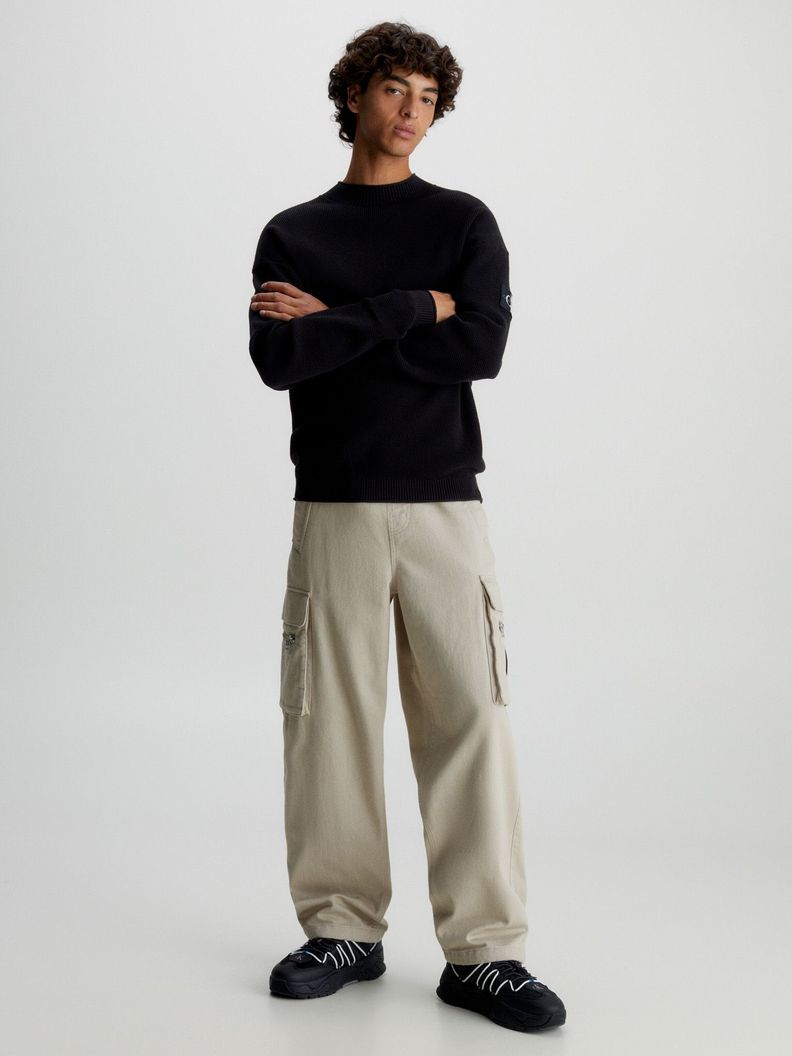 Sweater Badge Relaxed Negro Calvin Klein-1