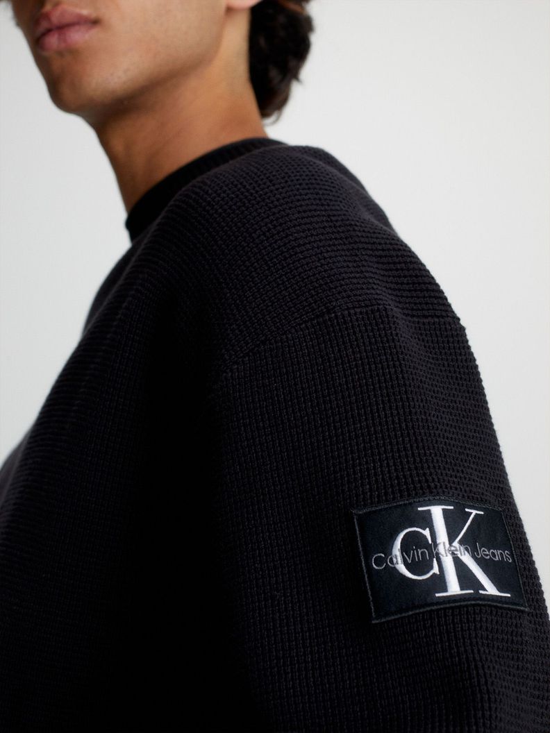 Sweater Badge Relaxed Negro Calvin Klein-3
