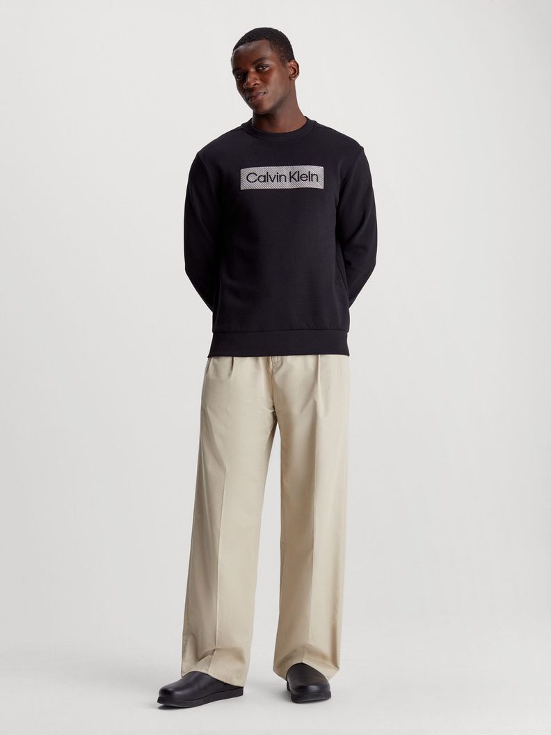 Polerón Textured Embroidery Negro Calvin Klein-1