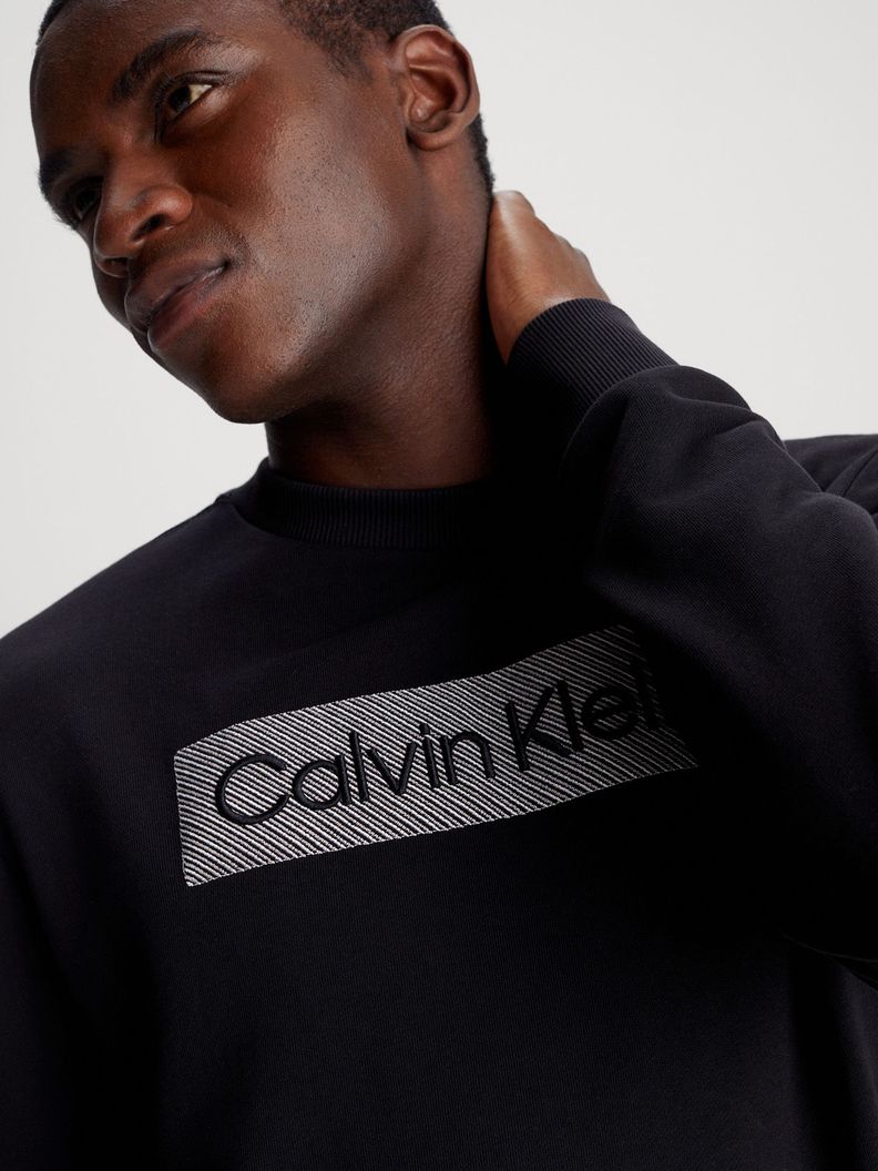 Polerón Textured Embroidery Negro Calvin Klein-3