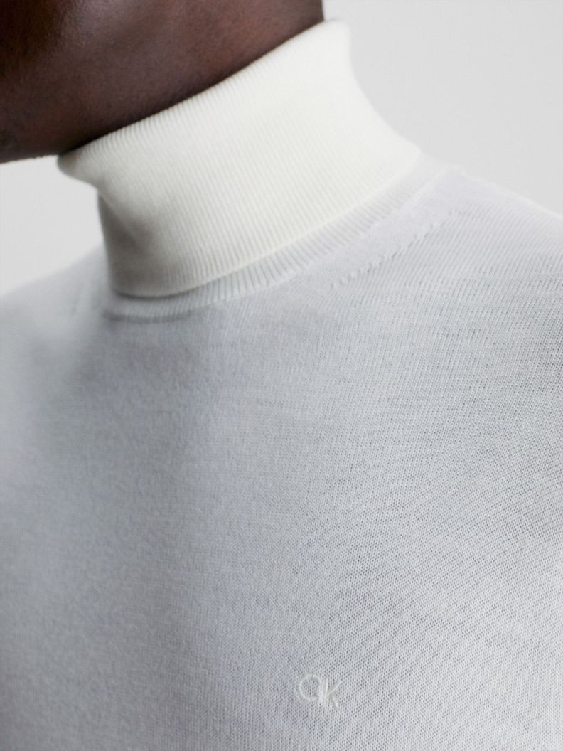 Sweater Cuello Alto Merino Blanco Calvin Klein-3