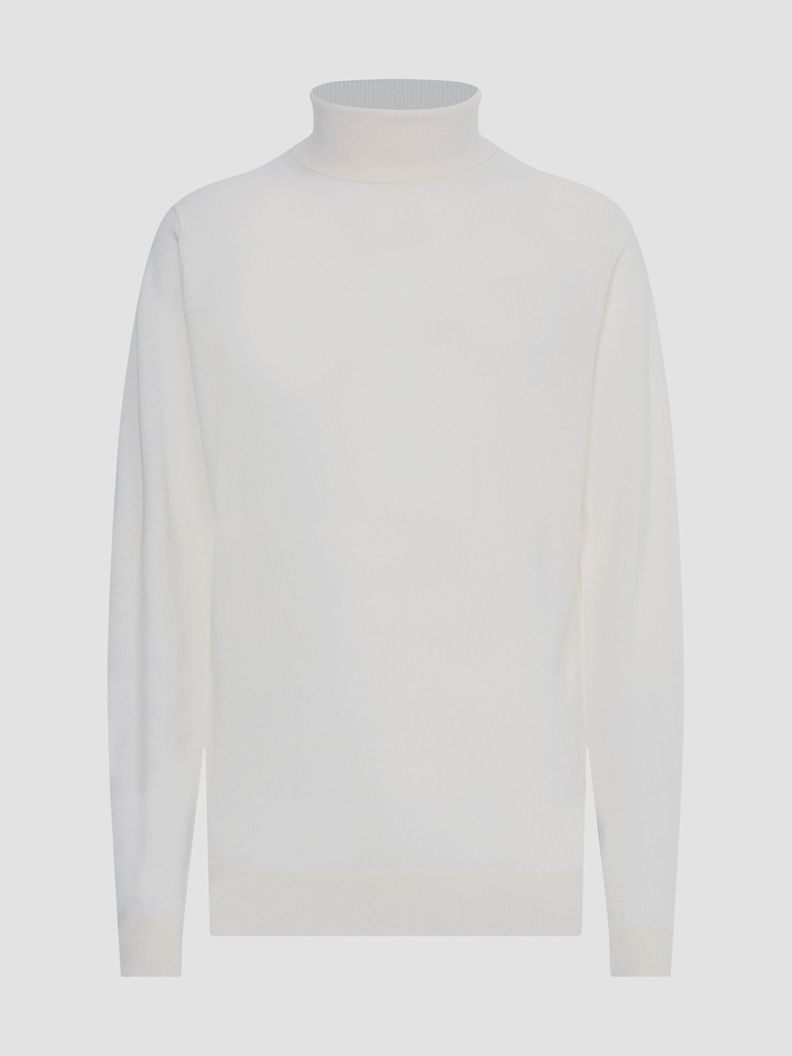 Sweater Cuello Alto Merino Blanco Calvin Klein-4