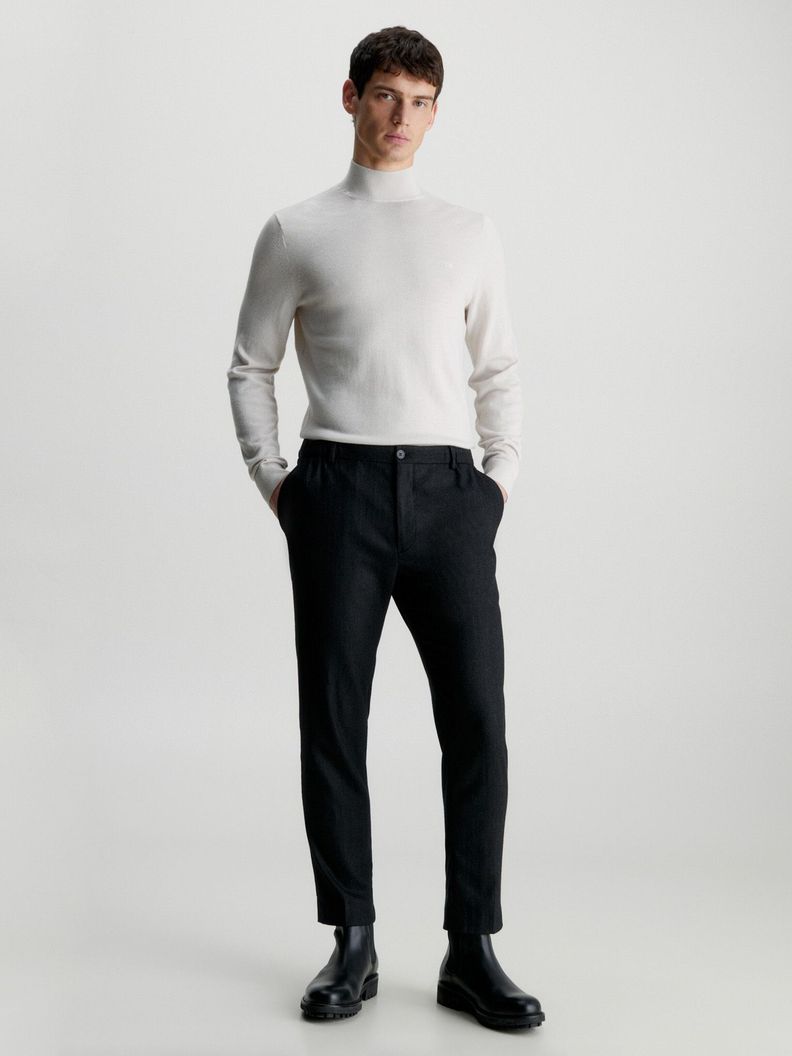Sweater Cuello Alto Merino Mock Crema Calvin Klein-1