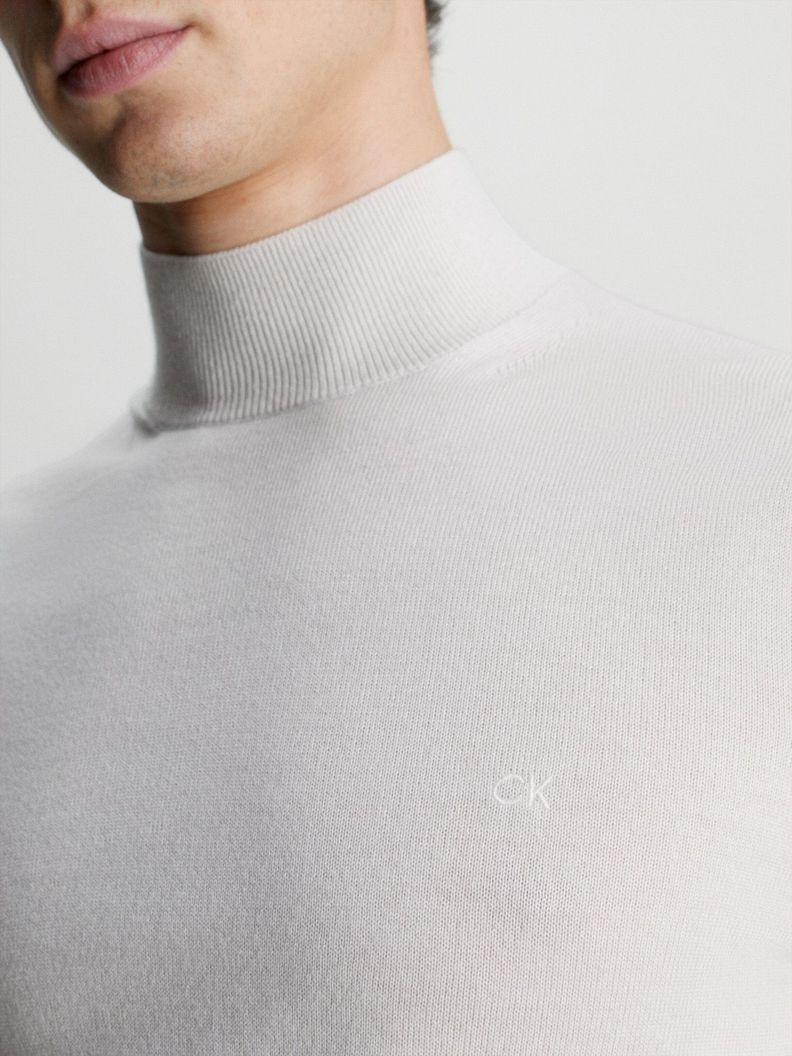 Sweater Cuello Alto Merino Mock Crema Calvin Klein-3