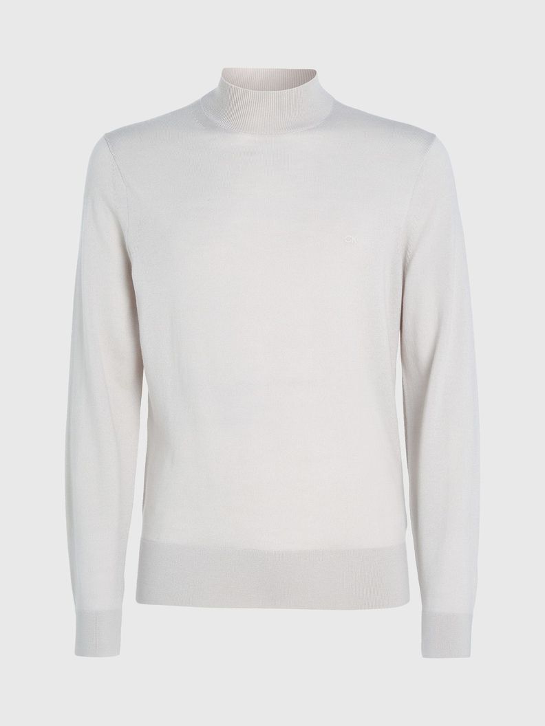 Sweater Cuello Alto Merino Mock Crema Calvin Klein-4