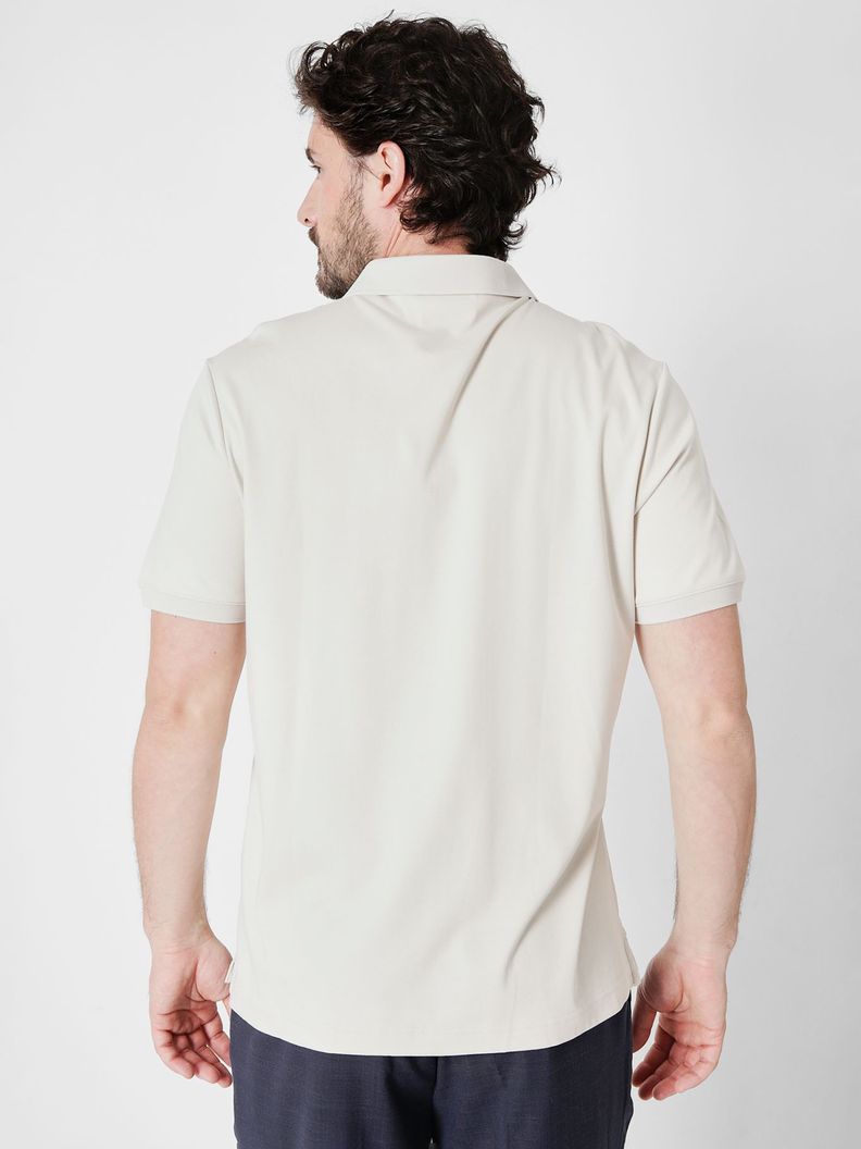Polo Smooth Welt Zip  Beige Calvin Klein-2