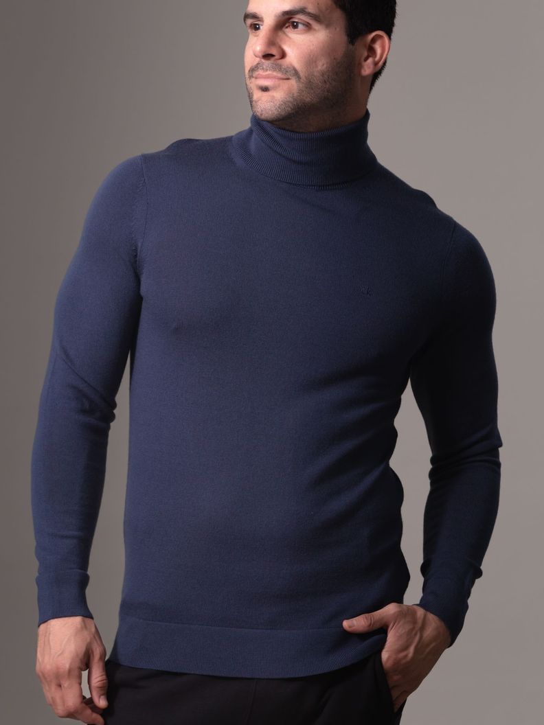 Sweater Merino Rws Turtle Neck Azul Calvin Klein-0