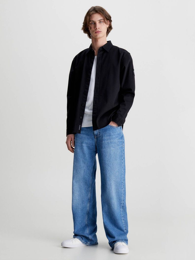 Camisa Monologo Badge Relaxed Negro Calvin Klein-1