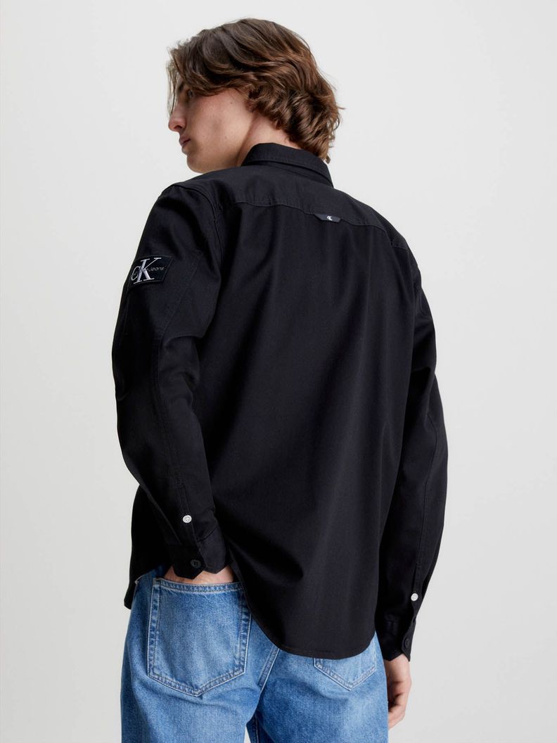 Camisa Monologo Badge Relaxed Negro Calvin Klein-2
