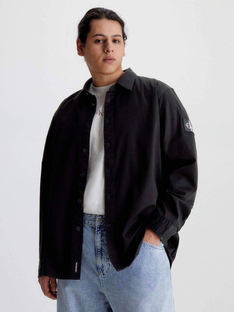 Camisa Monologo Badge Relaxed Negro Calvin Klein-4