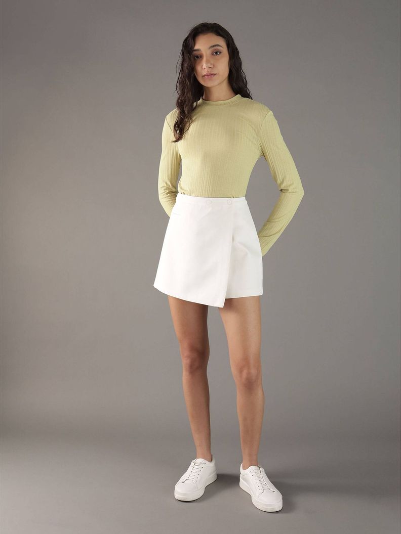 Falda mini envolvente Blanco Calvin Klein
