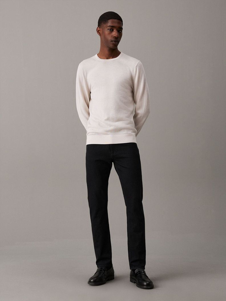 Sweater Superior Wool Crew Neck Blanco Calvin Klein-1