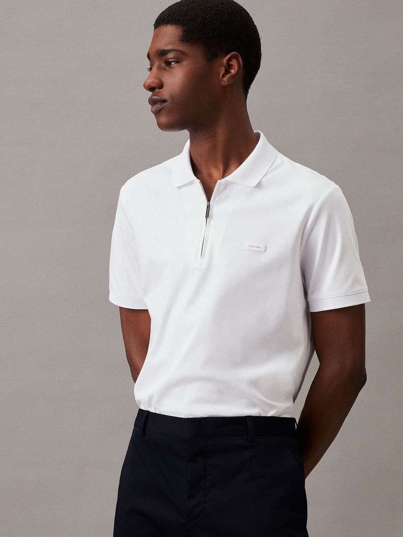 Polo Smoot Cotton Welt Blanco Calvin Klein-0