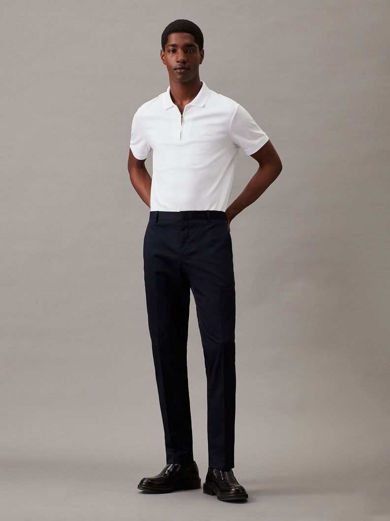 Polo Smoot Cotton Welt Blanco Calvin Klein-1