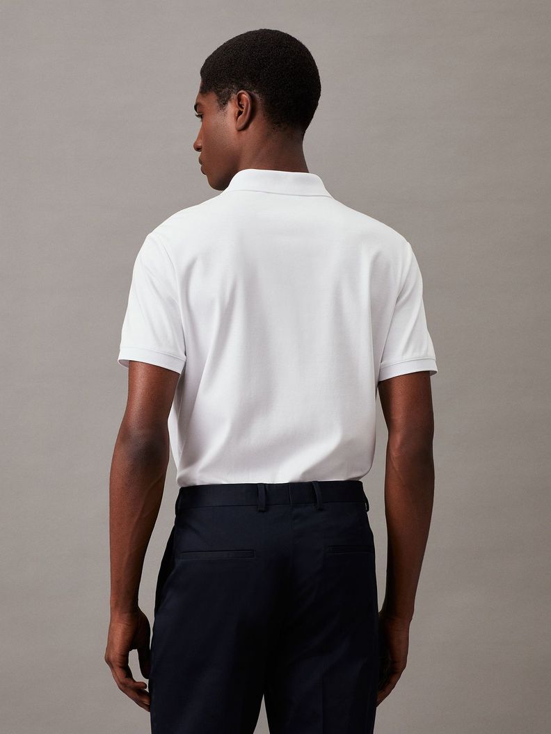 Polo Smoot Cotton Welt Blanco Calvin Klein-2