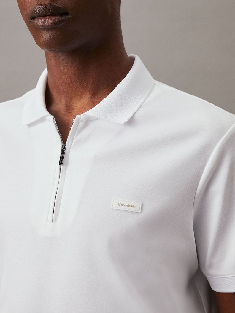 Polo Smoot Cotton Welt Blanco Calvin Klein-3