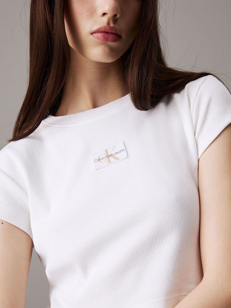 Polera Woven Label Rib Baby Blanco Calvin Klein-3