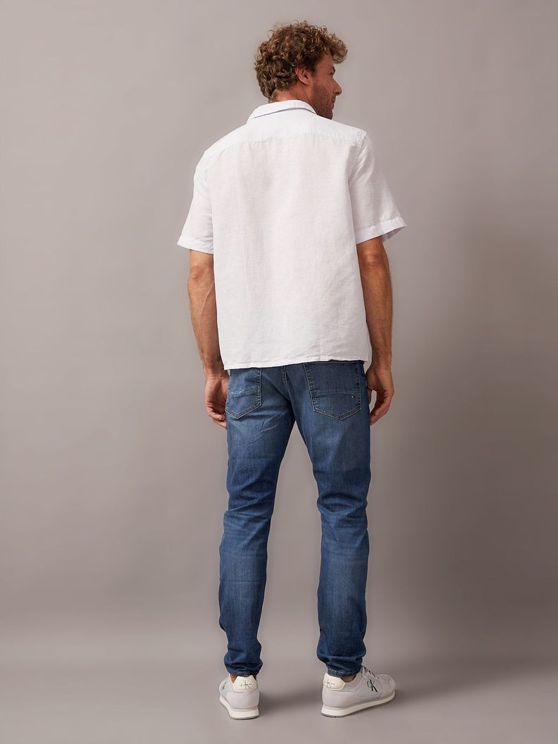 Camisa Linen Cotton Cuban Celeste Calvin Klein-2