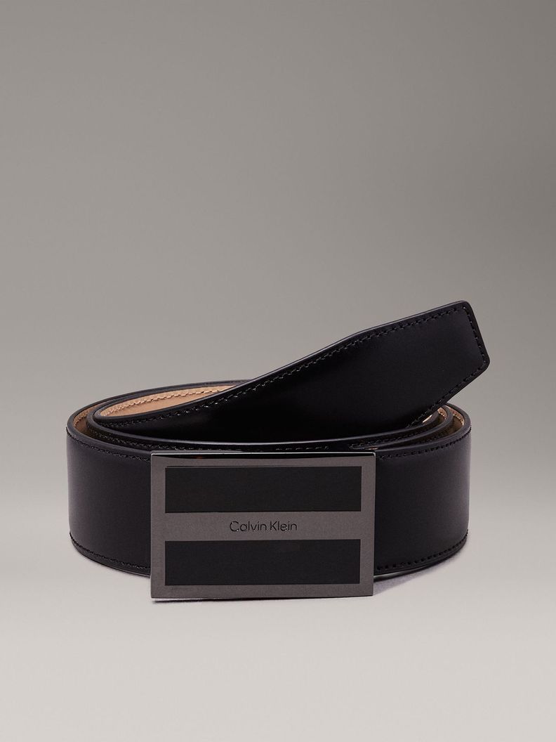 Cinturón Metal Inlaid Ck Plaque 35Mm Negro Calvin Klein-0